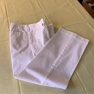 Talbots White Ankle Cropped Pants Elegant and Structured